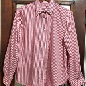 Foxcroft Wrinkle-Free Striped Button-down Shirt Women's Size 14